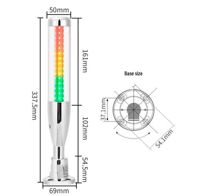 Tri-color LED Multi-layer Alarm Light 24V - Machine Tool Signal with Audible and Visual Alerts