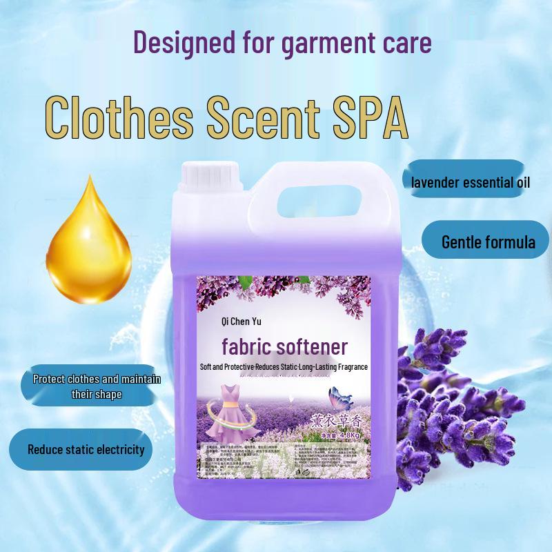 Lavender Scent Fabric Softener: Anti-static, Long-lasting Fragrance, Odor Removal, Softening, Color Protection.