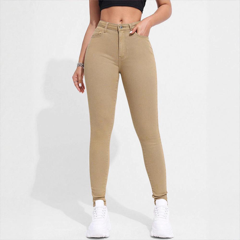 Neue Damen High Waist Skinny Jeans, Sexy Po-Hebende Bleistifthosen für Streetwear, Modische Tapered Leg Denim-Hosen