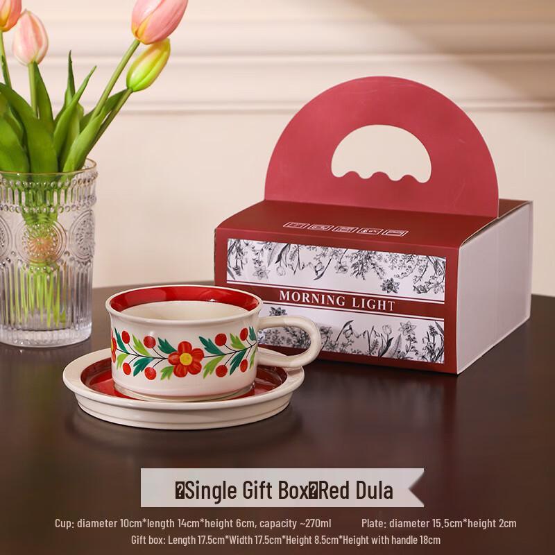 Vintage Keramik Kaffeetasse und Untertasse