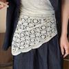 White Lace Shawl Fake Collar Hip Scarf Simple Flower Scarves  Female