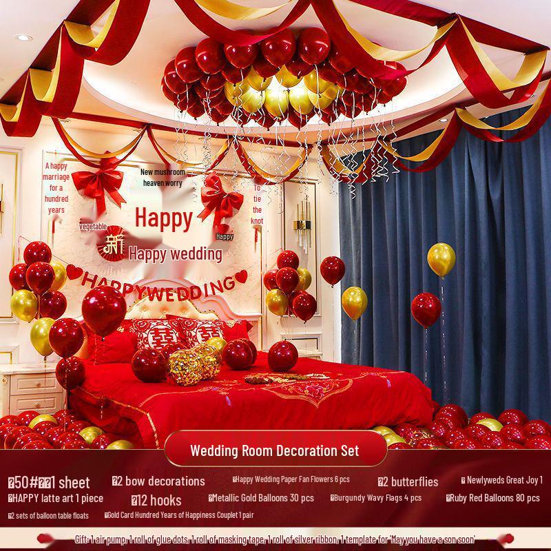 Complete Wedding Room Decoration Balloon Set - Bride & Groom Sections
