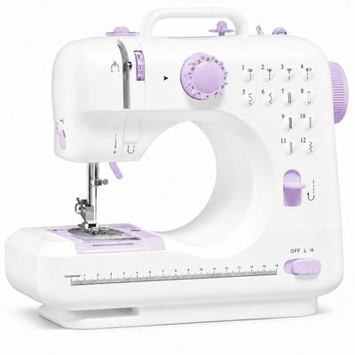 Beginner-friendly Electric Sewing Machine with 12 Stitches, Reverse Stitch Function, 2-way Power Supply, Adjustable Speed, Perfect for Preparing for K