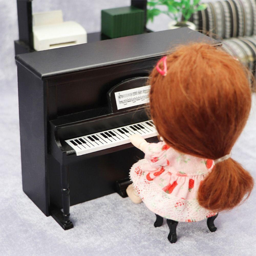 Playing House Dollhouse Musical Instruments 1/12 Doll Piano Craft Wood Multicolor Miniature Pianoforte Doll Accessories