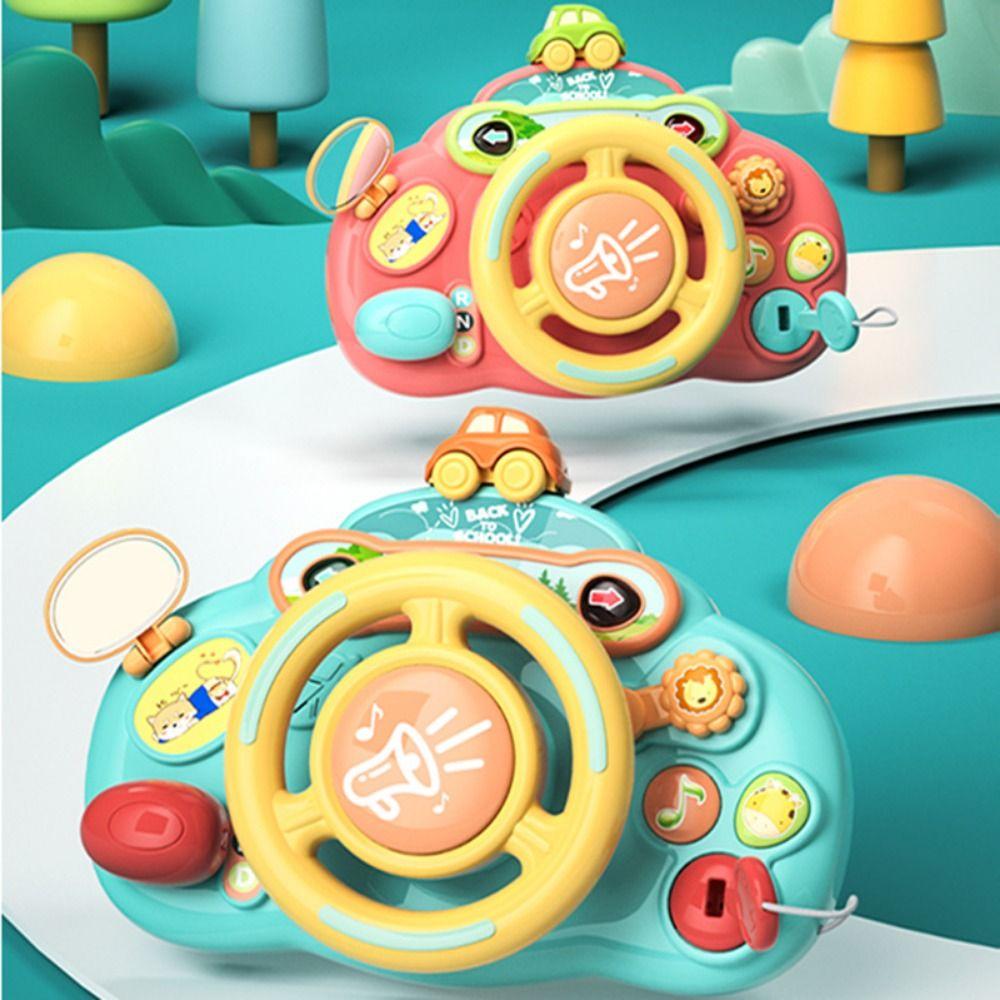 

Electric Simulation Steering Wheel Toys Copilots Stroller Copilot Steering Wheel Birthday Gift червоний