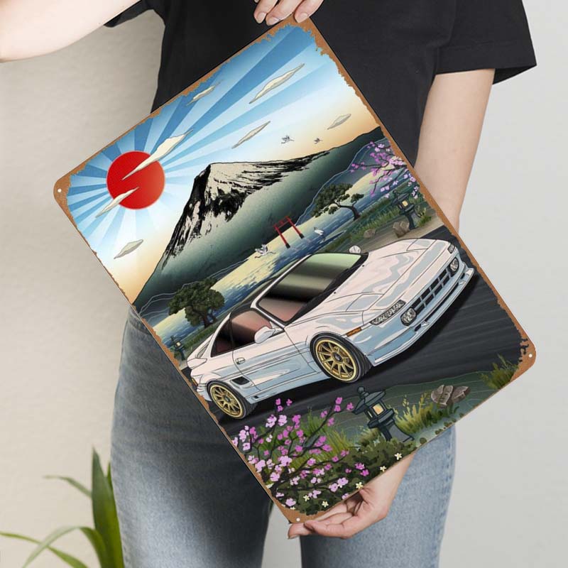 

JDM Legend White MR2 SW20 Sign Cars Poster Gaming Room Decoration Man Metal Tin Sign for Garage Wall Art Decoration Retro Home 20x30cm（7.8x11.8inch）