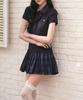 The Green Lab Girlish Check Layered Dress [Navy]