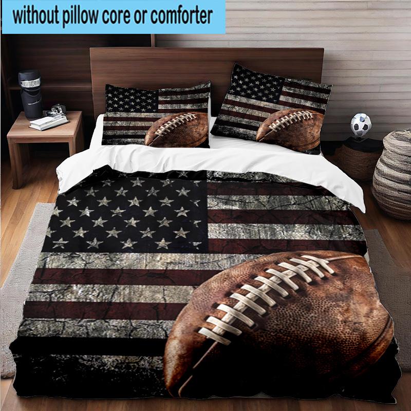 Sports Ball football Pattern 3pcs Bedding,Including 1pc Duvet Cover And 2pcs Pillowcases Perfect for Christmas,Ideal for Bedroom, Dormitory