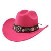 Weicher Fedora Hut mit Blumenstickerei Sonnenhut Vintage Filz Western Cowboyhut Reise Outdoor