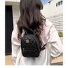Diamond Lattice Embroidered Small Backpack Korean Small Schoolbag Women's Backpack