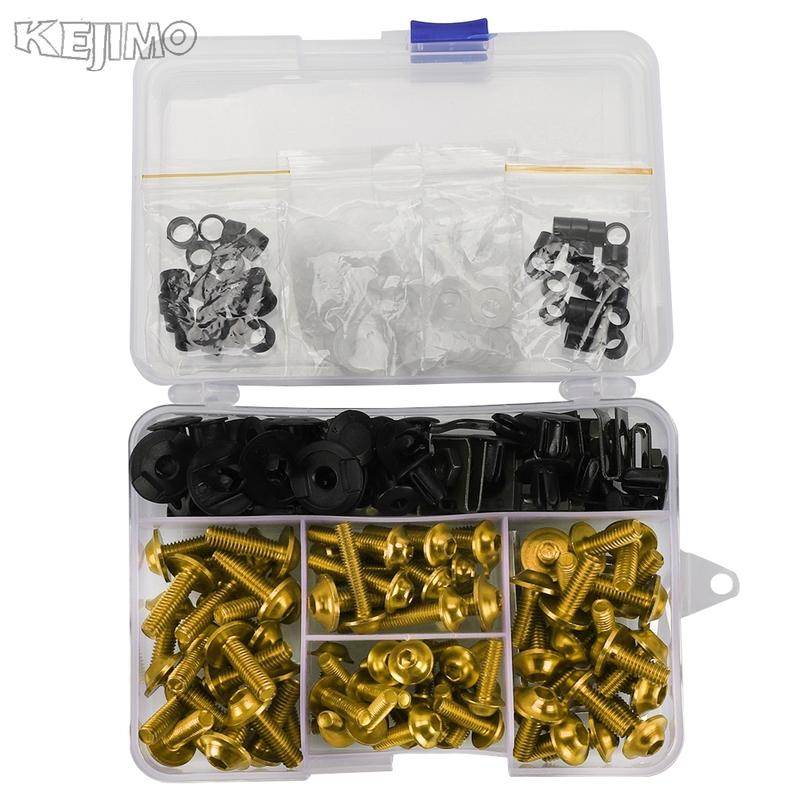 For Kawasaki NINJA 250R 300 ER6 650 ZX6 ZX7 ZX9 ZX10 ZX12 ZX14 Z1000 Z900 Z800 Z750 Z650 Fairing Bolts Fastener Clip Screw Kit
