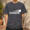 2026 New Pure Cotton Tshirt With Dynamic Tennis Letter Print Sporty Versatile Top Casual Short Sleeve