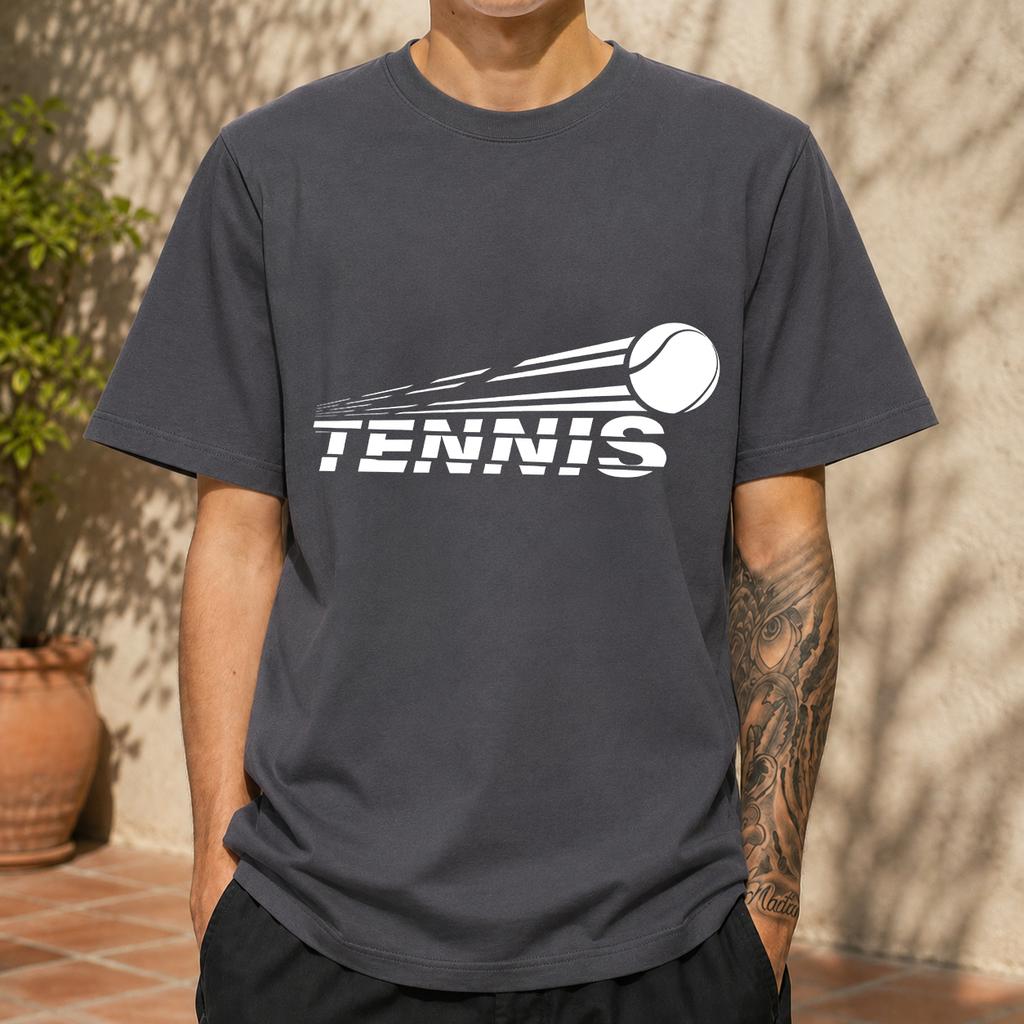 2026 New Pure Cotton Tshirt With Dynamic Tennis Letter Print Sporty Versatile Top Casual Short Sleeve
