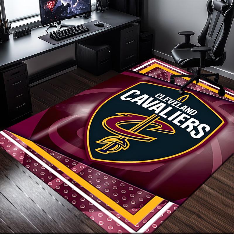 Football Cavaliers Logo Rug Office Carpet Non-Slip Mat, Chair Rug Floor Covering for Gaming, Bedroom, Living Room , Home Decor Christmas Gift