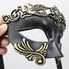 Masquerade Face Cover Retro Gorgeous Distressed Non-deformation Anti-fade Cosplay Props Plastic Venice Ancient Greece Costume Party Men Half Face
