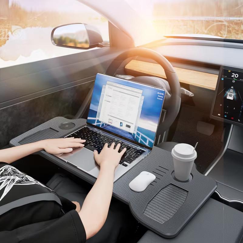 For Tesla Model 3/Y Front Seat Tri-Fold Folding Tray Table Multifunctional Car Laptop Desk Portable Work Station