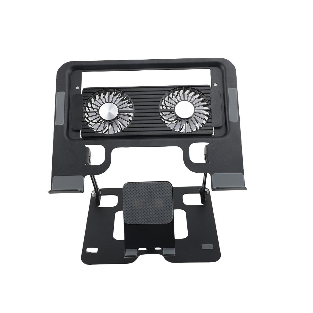Laptop Cooling Stand Phone Holder 2 in 1 Design Hollow Out Base Laptop Stand with Fan for Home Black