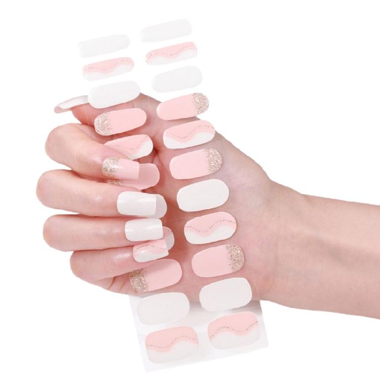 Wearable Gels Nails Stickers French Styles Nails Art Stickers Nails Polish Wraps Cured Gels Nails Strips