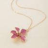 Fashion flower pendant necklace with white enamel petals. Elegant daily jewelry for casual, formal and vacation wear, perfect gift for women.