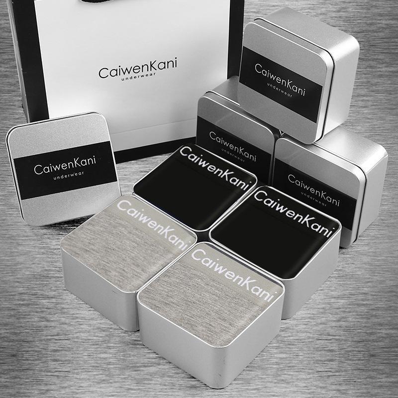 Herren-Boxershorts, atmungsaktiv, aus reiner Baumwolle und Modal, Four Corners Tide Graphene, dünne Jungen-Shorts, Geschenkbox