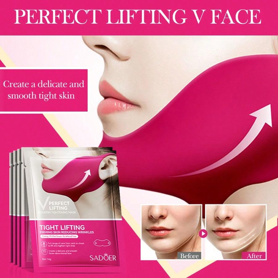 1/3/5pcs V-Shaped Lifting Mask, Moisturizing Brightening Neck Lifting Patch, Firming And Moisturizin