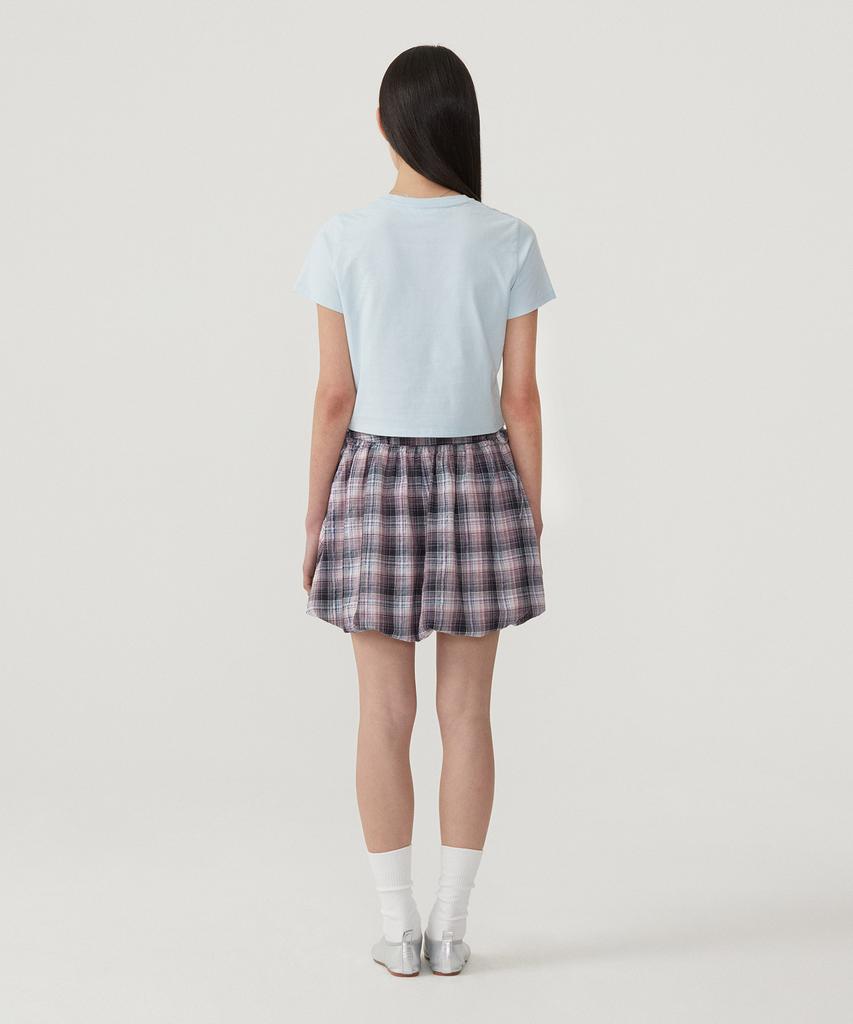 Covernat Woman Balloon Mini Skirt Check