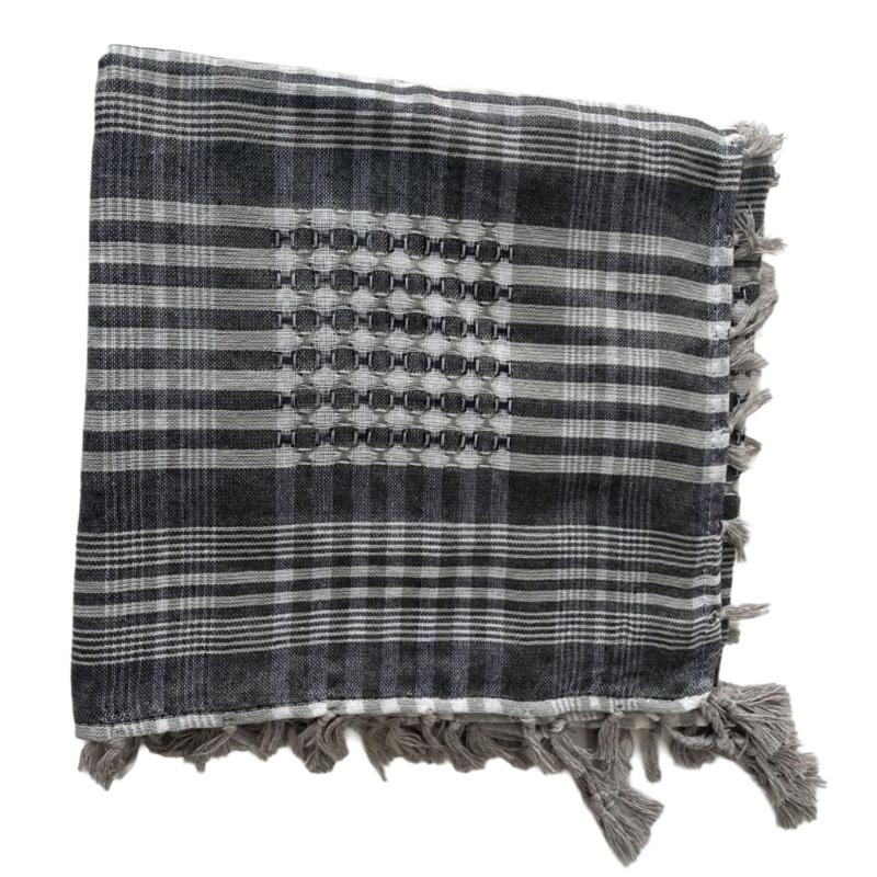 

Трендовий арабський пустельний шарф, м який та зручний, підходить для піших прогулянок, кемпінгу, багатоцільовий шарф-шаль сірий колір