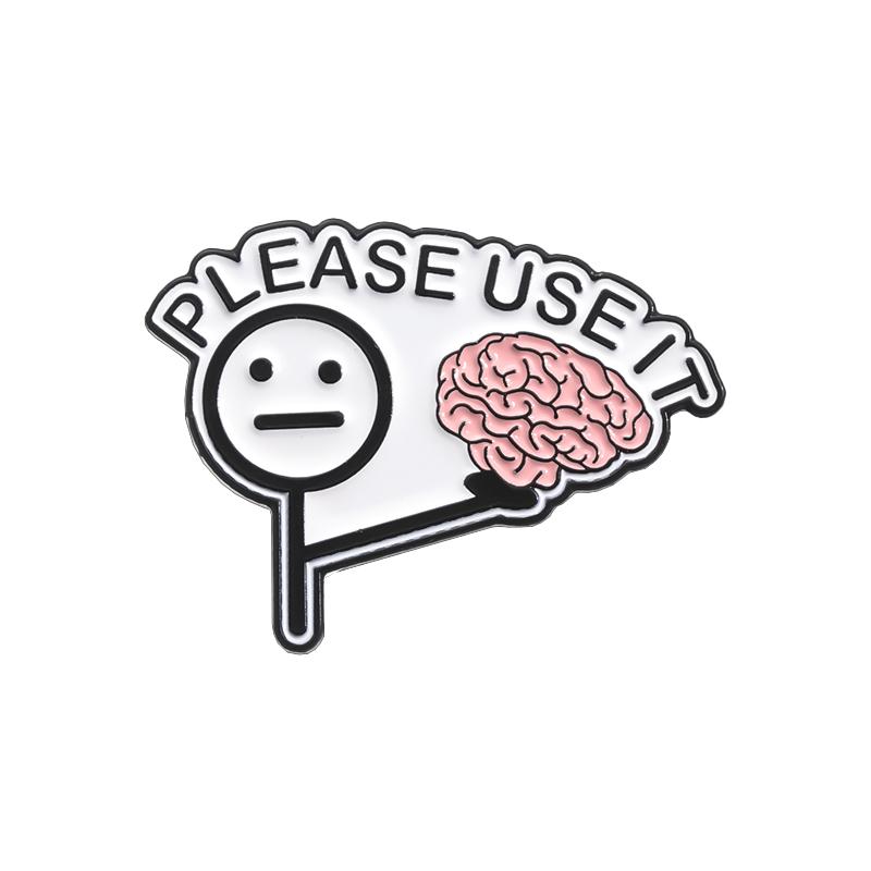 Hey You Dropped This Brain Funny Sarcasm Quotes Enamel Pins Cartoon Character Bob Is No Arms Humor Joke Metal Badge Jewelry Gift