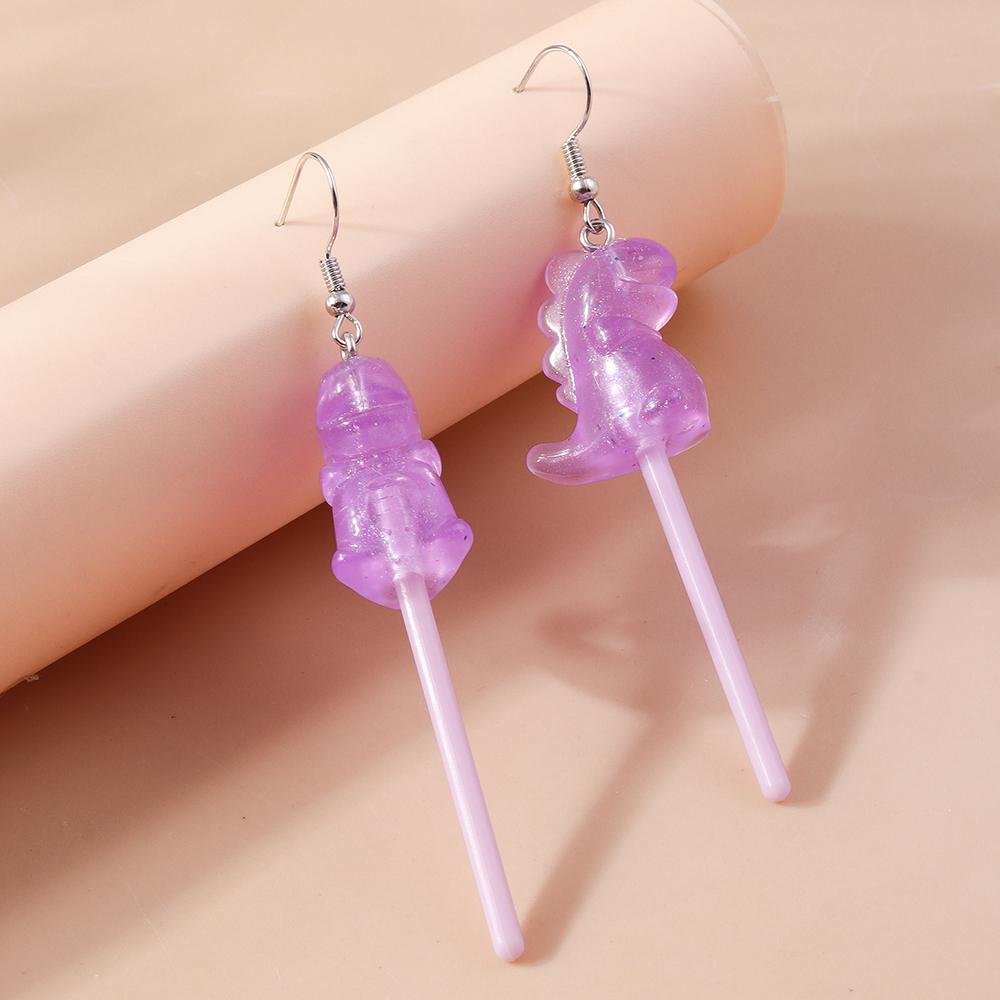 Cute Resin Sweet Lollipop Drop Earrings for Women Simulation Food Candy Dangle Earrings Girls Party Jewelry Gifts