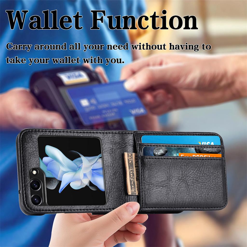 Wallet Function Case for Samsung Galaxy Z Flip 7 5G Flip7 FE Flip6 Flip5 Flip4 Flip3 Flip 6 5 4 3 Leather Protection Card Holder