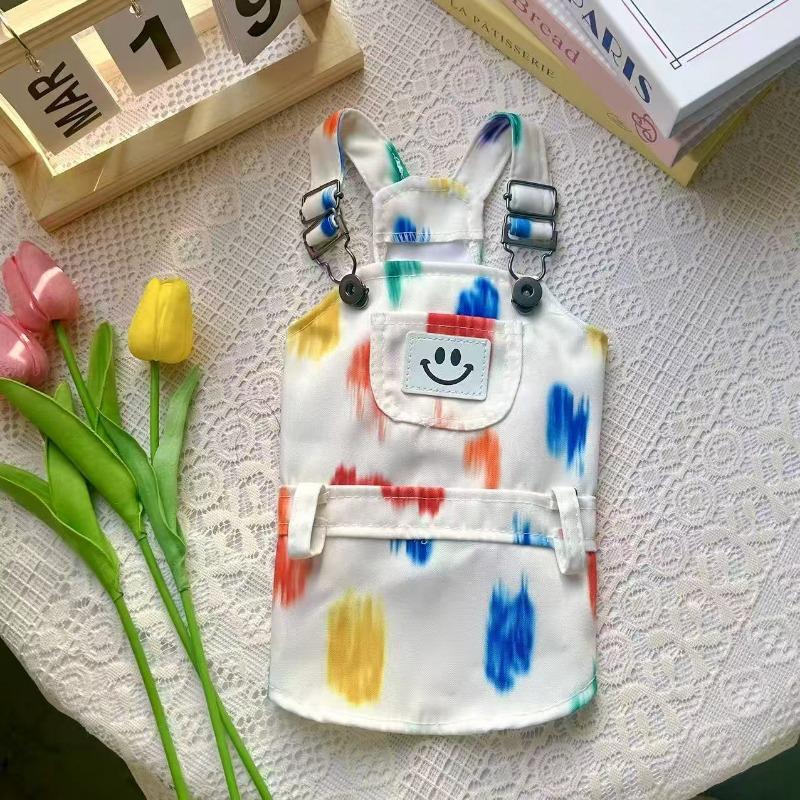 

Pet spring and summer new painted couple suit strap skirt overalls light and thin anti-hair loss dog cat clothes XXL chest 55 back 45 about 15-8.5 kg