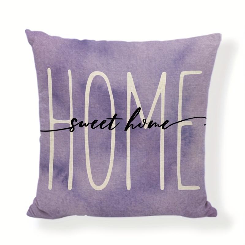 Purple Lavender Throw Pillow Cover for Home Decor - Plant Flower Decoration and Cushion Cover