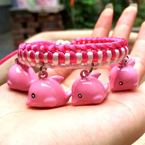 Fashion Braided Dog Collar with Cartoon Figure Bells Puppy Necklace Pet Supply