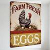 Vintage Farm Fresh Chicken & Eggs Metal Tin Sign Rustic Weathered Country Decor for Kitchen Wall Garage Man Cave Home Art