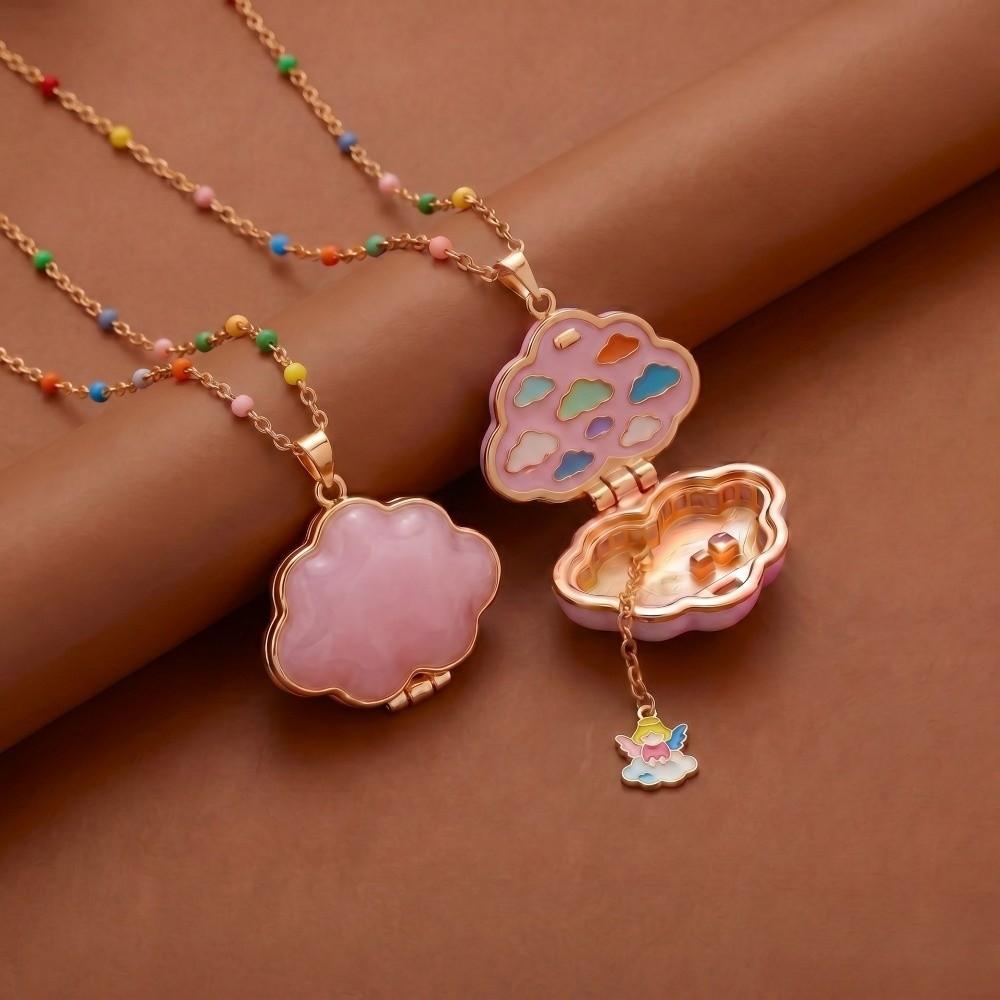 Interesting Design Jewelry Pendant Cute Cloud Opening Box Necklace Phase Box Necklace for Women