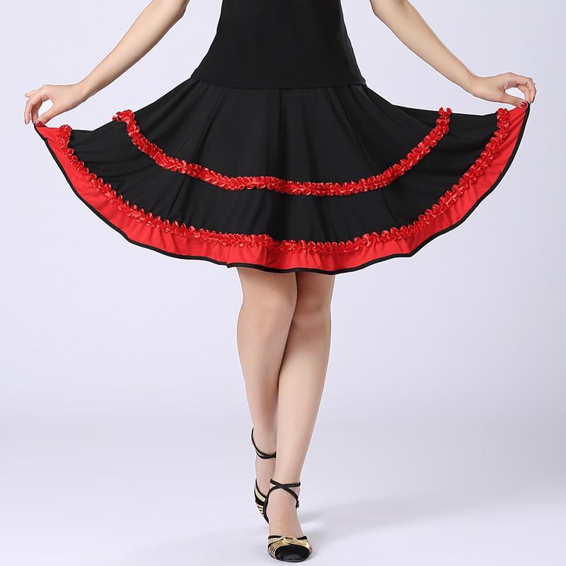 2025 Dame Sommer Latin Kort Firkantdans Skjørt Kostyme