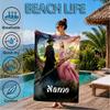 Custom Name Beach Towel Magic Friendship witch Microfiber Beach Towel, Lightweight for Summer Travel, Swimming Pool Fan Birthday Gift