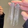 S925 Sterling Silver Sleek Tassel Earrings - Elegant, High-End, Versatile Design for Women