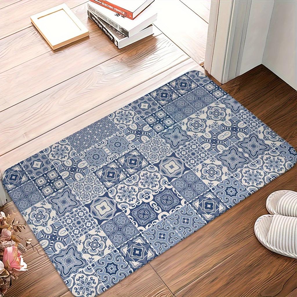 1Pcs Anti Fatigue Kitchen Rugs, Bohemian Print Waterproof Non-Slip Thick Cushioned Kitchen Mat Heavy Duty Comfort Standing Mat for Kitchen