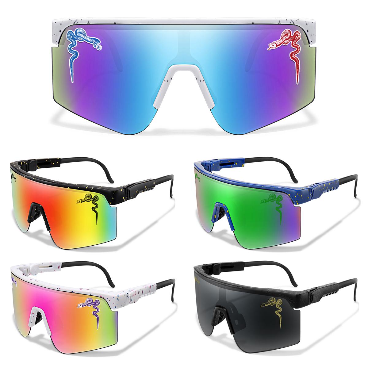 Attractive Glasses Men's Fashion Large Frame Cycling Sunglasses Fashionable Goggles With Random Dot Decoration For Outdoor Sports Hiking Fishing