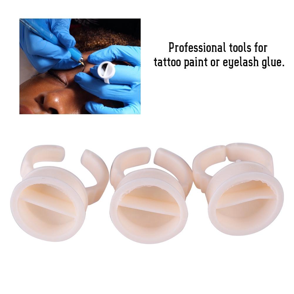 3 Types 100pcs Silicone Semi Permanent Tattoo Ink Ring Cup for Pigment Holder