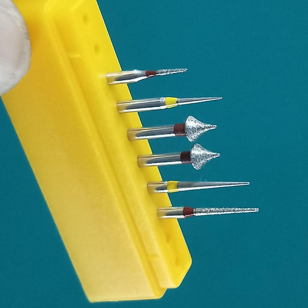 Lot de 6 fraises diamantées pour traitement orthodontique dentaire, réduction de l'émail interproximal, fraises dentaires, fraises à polir