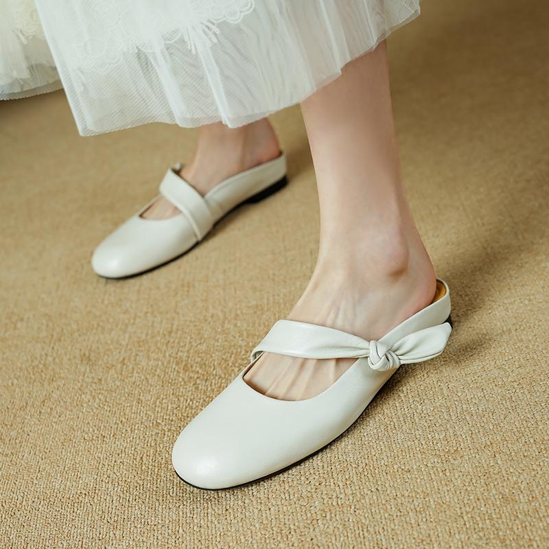 

Мода 2025 НОВЫЕ Летние Женские Мюли из Натуральной Кожи Женская Обувь Круглый Носок Массивный Каблук Закрытый Носок Увеличивающие Рост Сандалии Современные Шлепанцы 34 грязно-белый