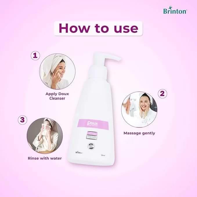 Brinton Doux Deep Daily Cleanser, Face Cleansing & Softens Skin | Moisturization & Nourishment, Daily Care, Make-Up Removal | All Skin Types 125 Ml