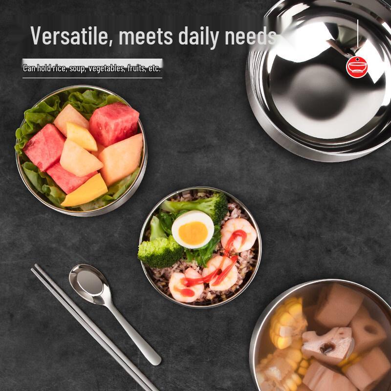 304 Stainless Steel Korean Style Double-Layer Insulated Bowl