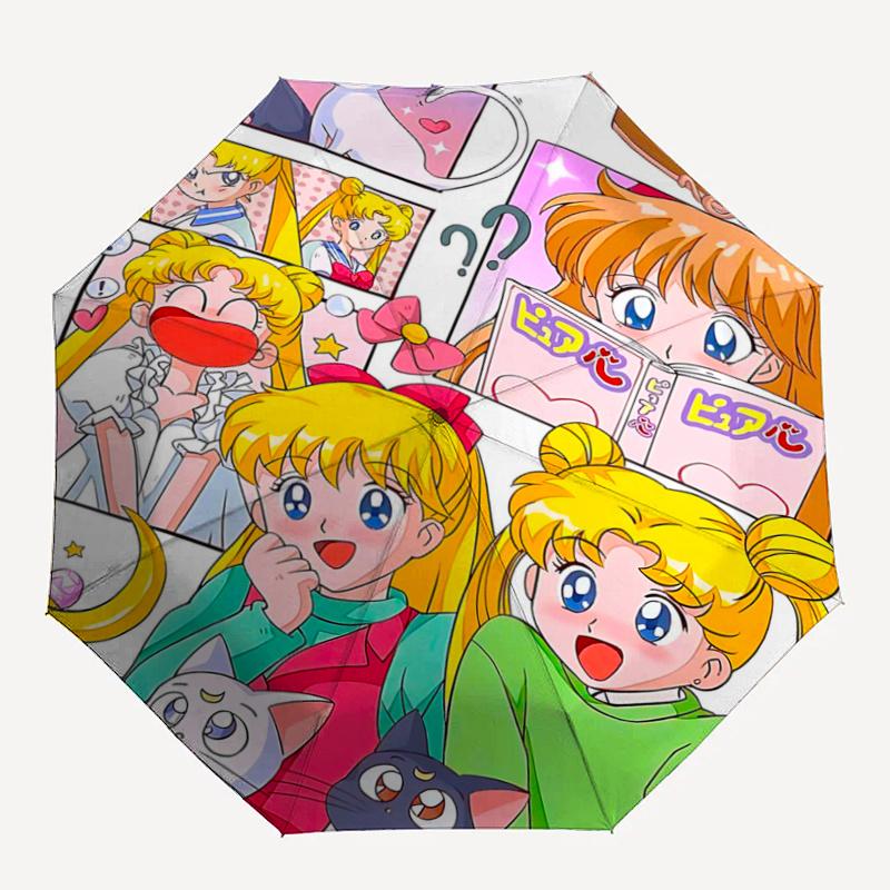 1pc Day in the Life of Sailor Moon Automatic Opening and Closing Umbrella - Suitable for Various Occasions, Outdoor Activities, Lightweight and D