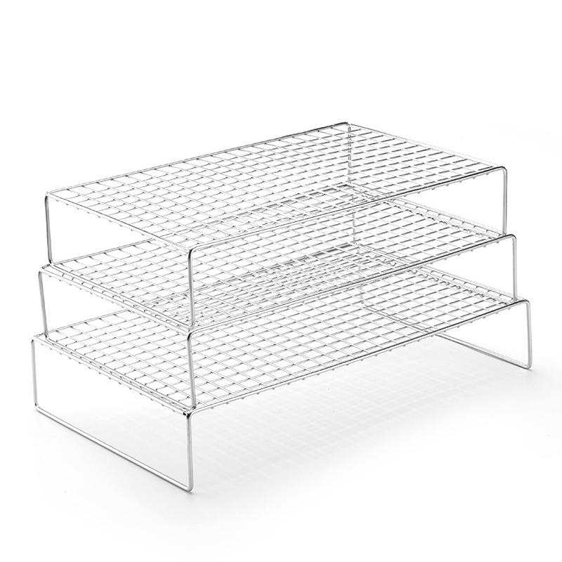 3 Tier Eavy Duty Stackable Cooling Rack Set Cooling Cookie Wire Rack for Cooking and Baking Grilling