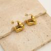 Personalized Irregular Titanium Steel Earrings Premium 18K Gold Geometric Embossed Stud Earrings Jewelry
