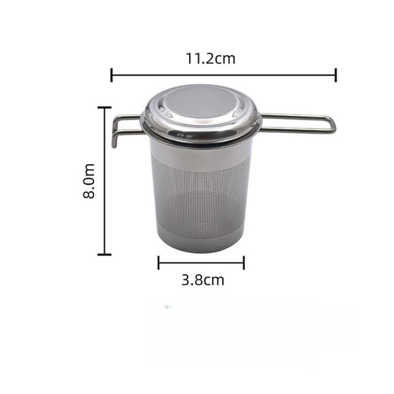 1pcs Stainless Steel Tea Filter with Double Handles Cup Holder Double Ear Fixed Line Handle Lid Tea Set