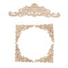 5Pcs 8cm Wood Appliques Onlays Hand Carved Corner Onlay Applique  For Cabinet Door